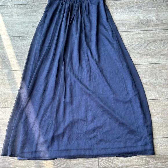 Minuet Navy Blue  One Shoulder Chiffon Maxi Dress Gown - Picture 6 of 15